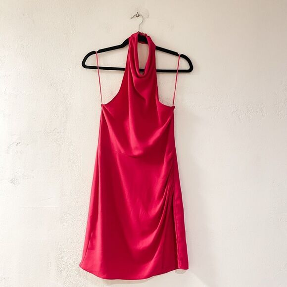 Amanda Uprichard Joanne Halter Mini Dress in Genie Pink Medium - Picture 2 of 9